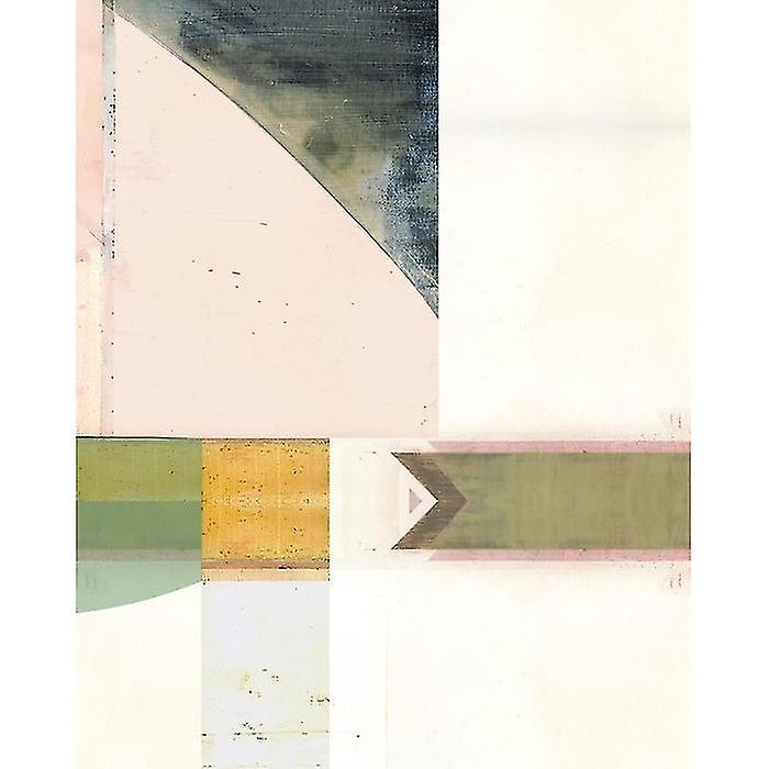 Cartissi Pink White Green Abstract I Canvas Print