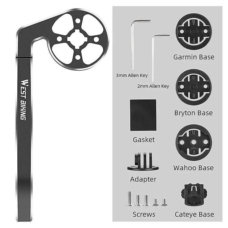 West Biking Bicycle Computer Light Dual Mount Garmin Xoss Bryton Gopro Adapter Aluminum Alloy Handlebar Speedometer Gps Stand