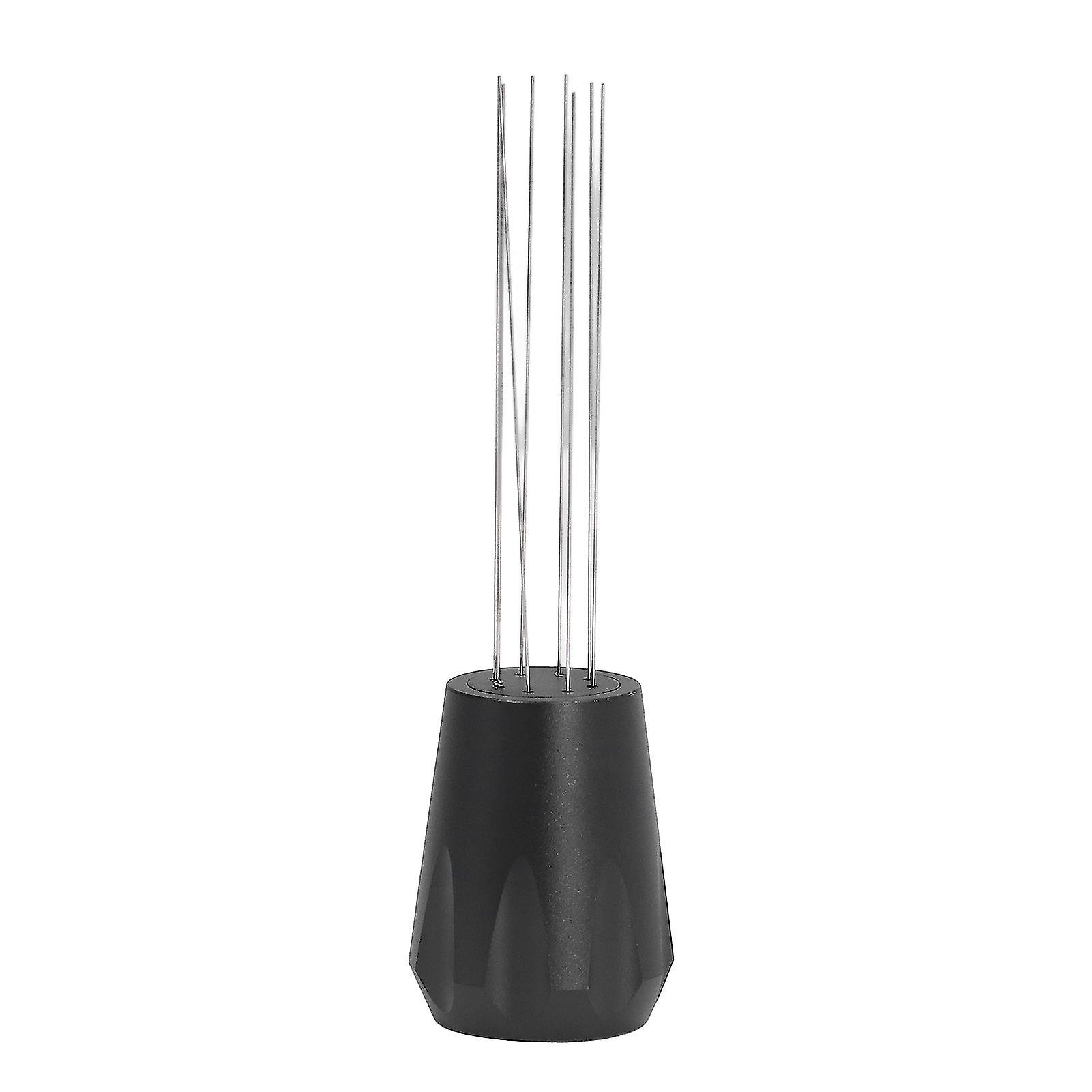 Needle Distributor Rust Proof Prevent Slip Handheld Coffee Stirring Tool for Home Office Cafe Black
