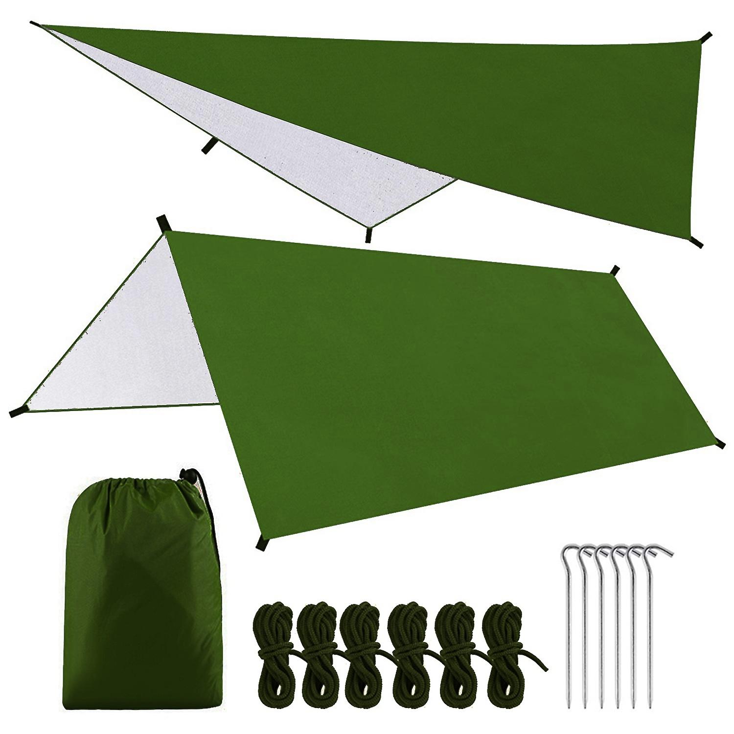 9.8 * 9.8ft Multifunctional Waterproof Camping Tarp Hammock Sunshade Tent Rain Shelter Lightweight O