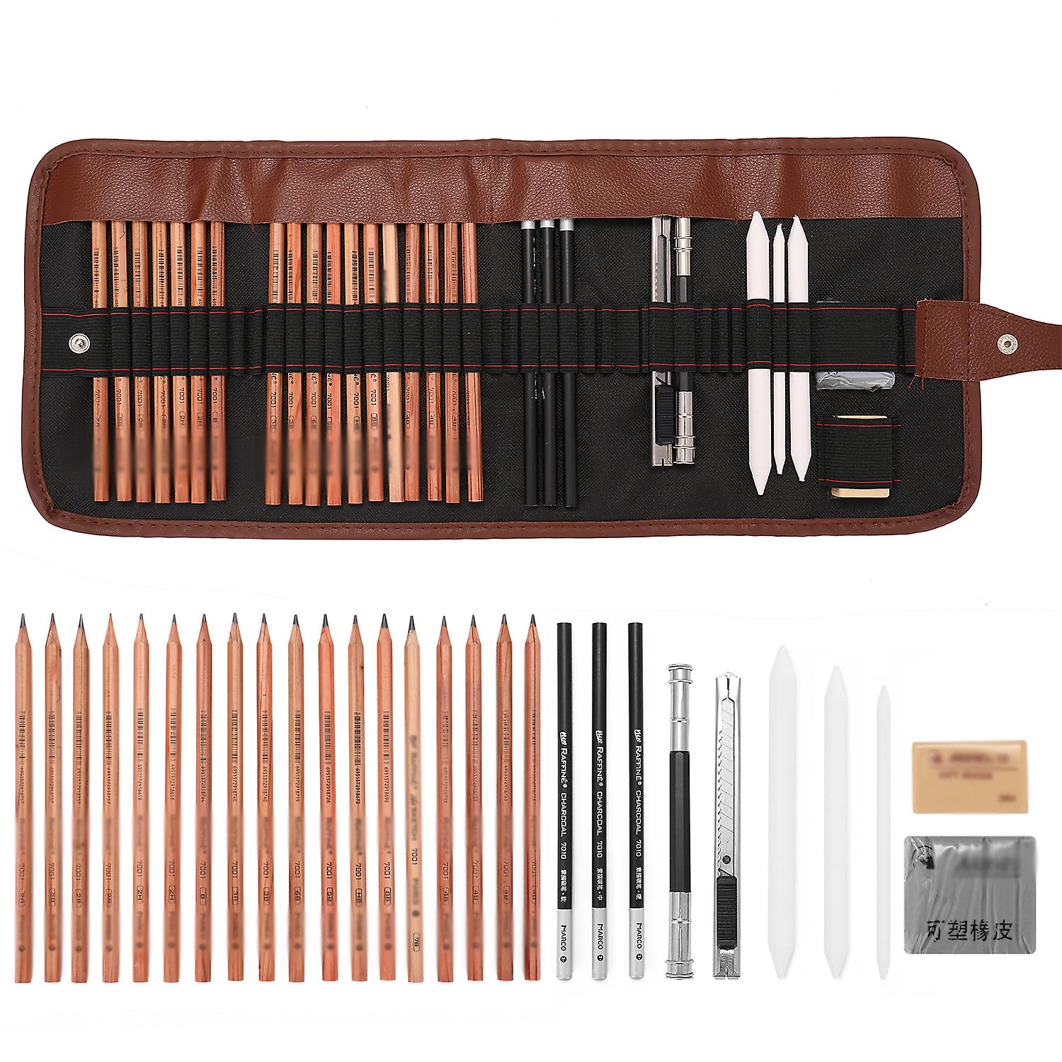 Drawing Sketch Set Charcoal Pencil Eraser Art Craft Painting Sketching Kit