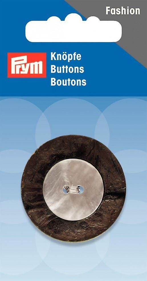 Prym Double Layered Round Buttons  Brown & Ecru - each