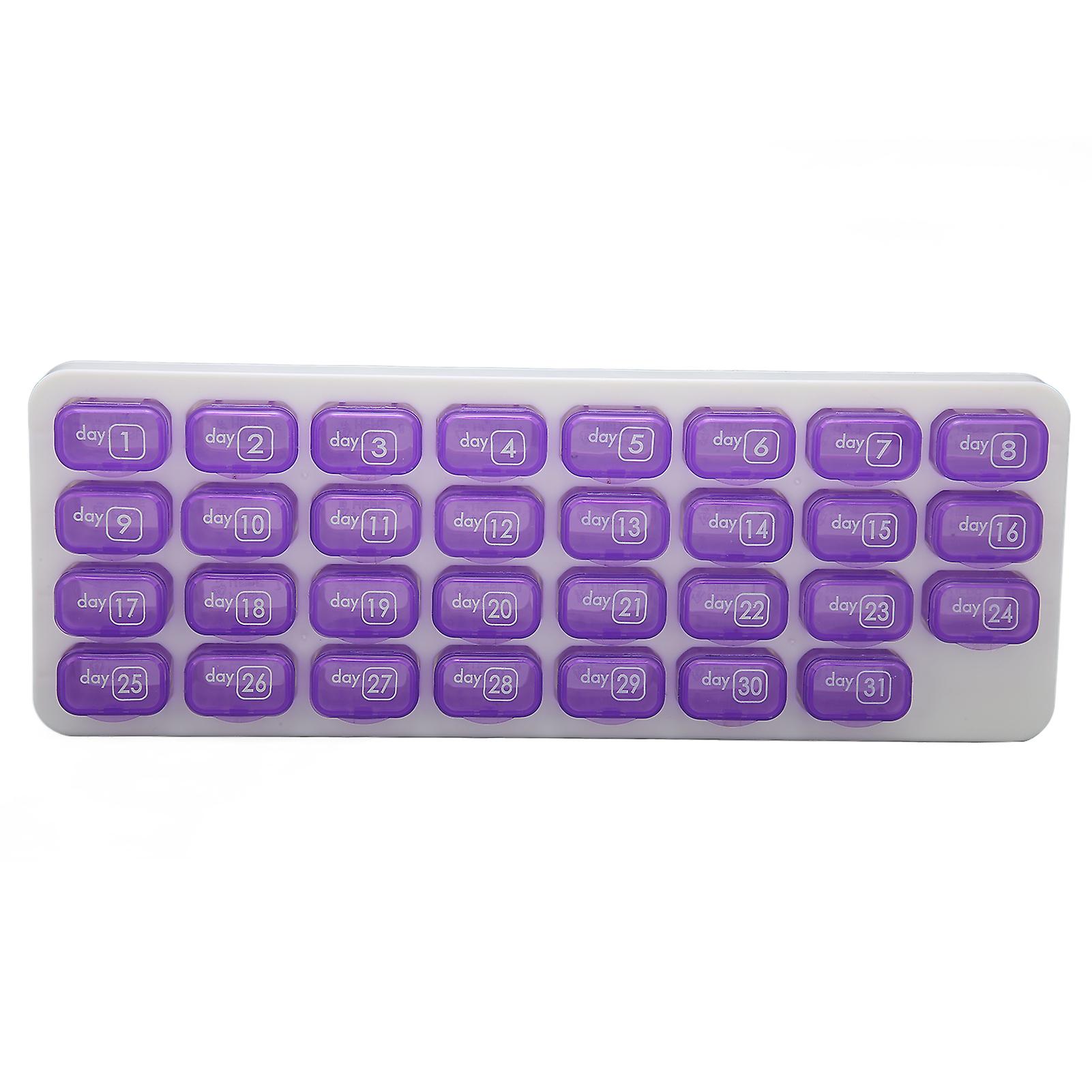 Monthly Pill Organizer with Small Compartments for One Month, 31 Days and 4 Weeks, for Home and Travel