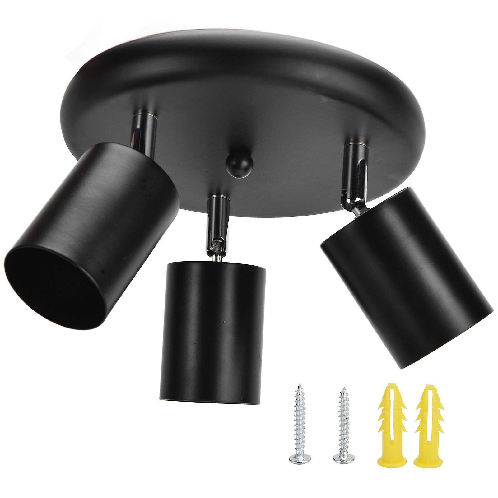 Support de spot de plafond GU10, 3 têtes rotatives, pour chambre à coucher, salle à manger, centre commercial, 85-265 V, noir