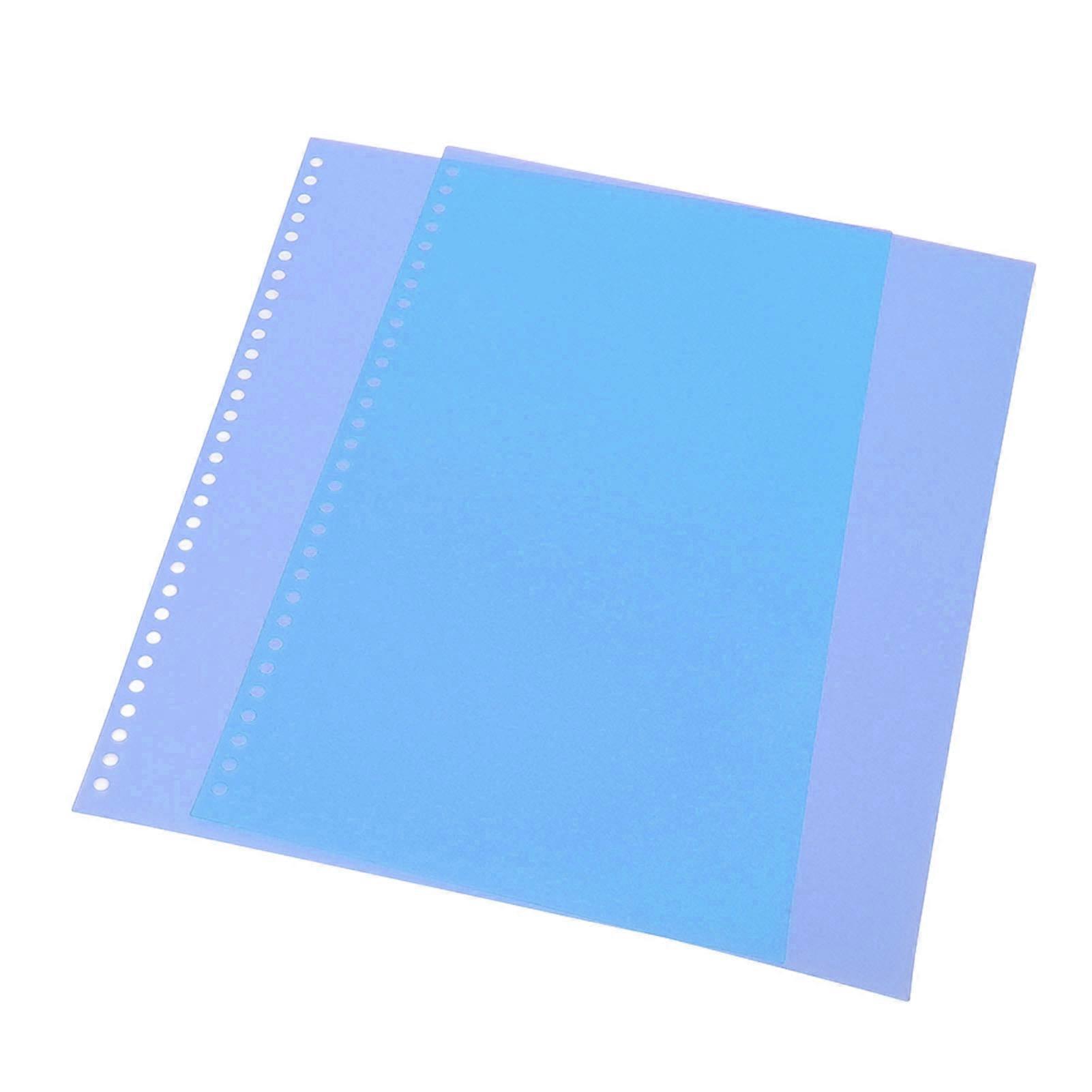 50pcs Sheet Protectors 30 Hole A4 Flexible Frosted Translucent Waterproof Reusable Binding Covers for Reports Presentations Blue