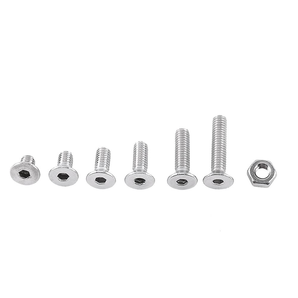 DTCY M4 A2 Stainless Steel Hex Socket Screws Bolt With Hex Nuts Assortted Set(Flat head)