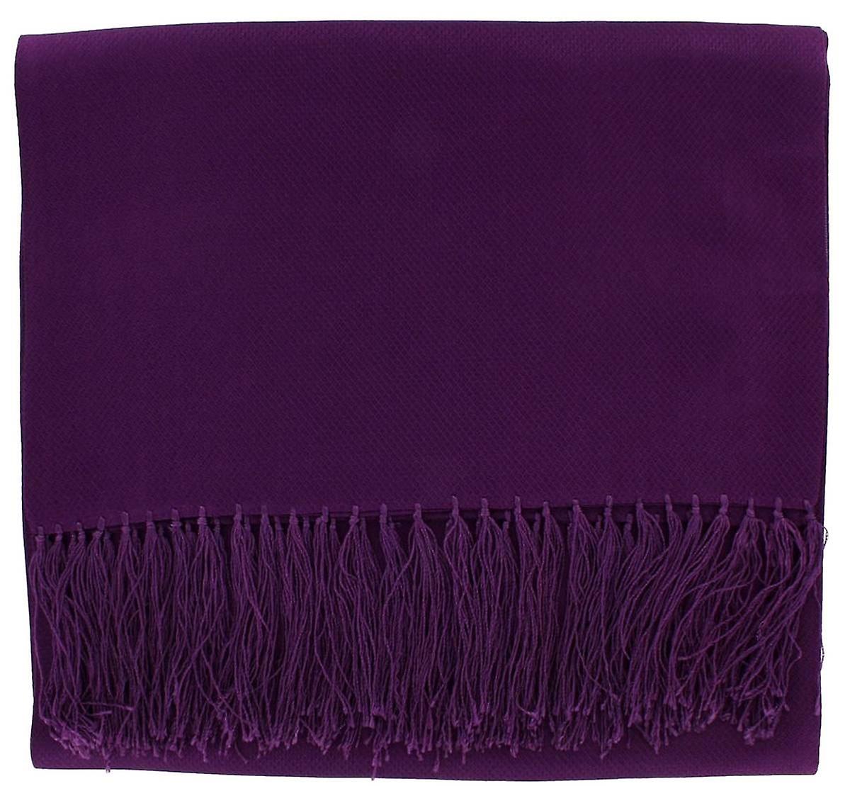 Michelsons of London Wide Textured Silk Dress Scarf - Purple