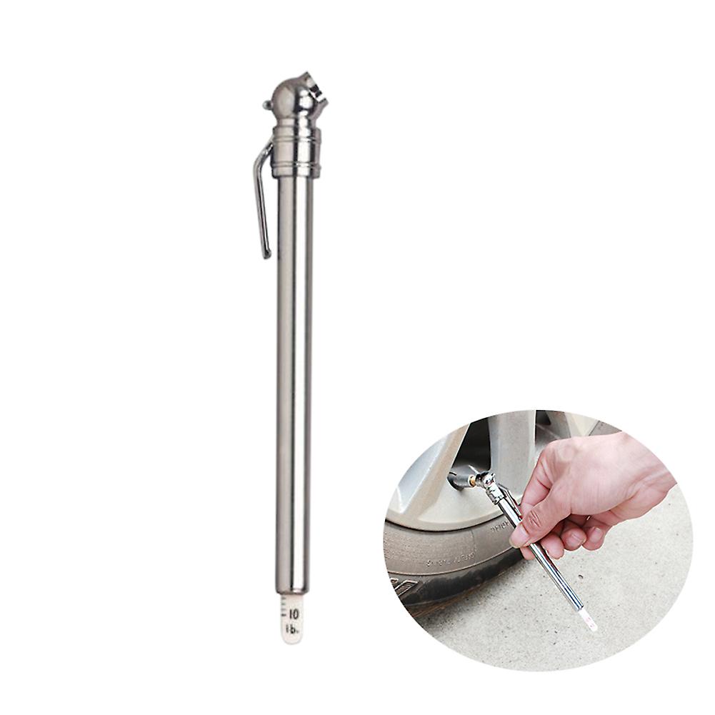 Kromdäck lufttrycksmätare penna 5-50 PSI-verktyg för automatisk bilbilscykel