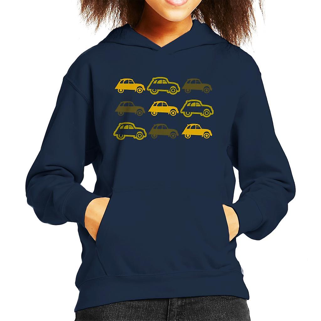 Citroen Vintage 2CV Pattern Kid's Hooded Sweatshirt