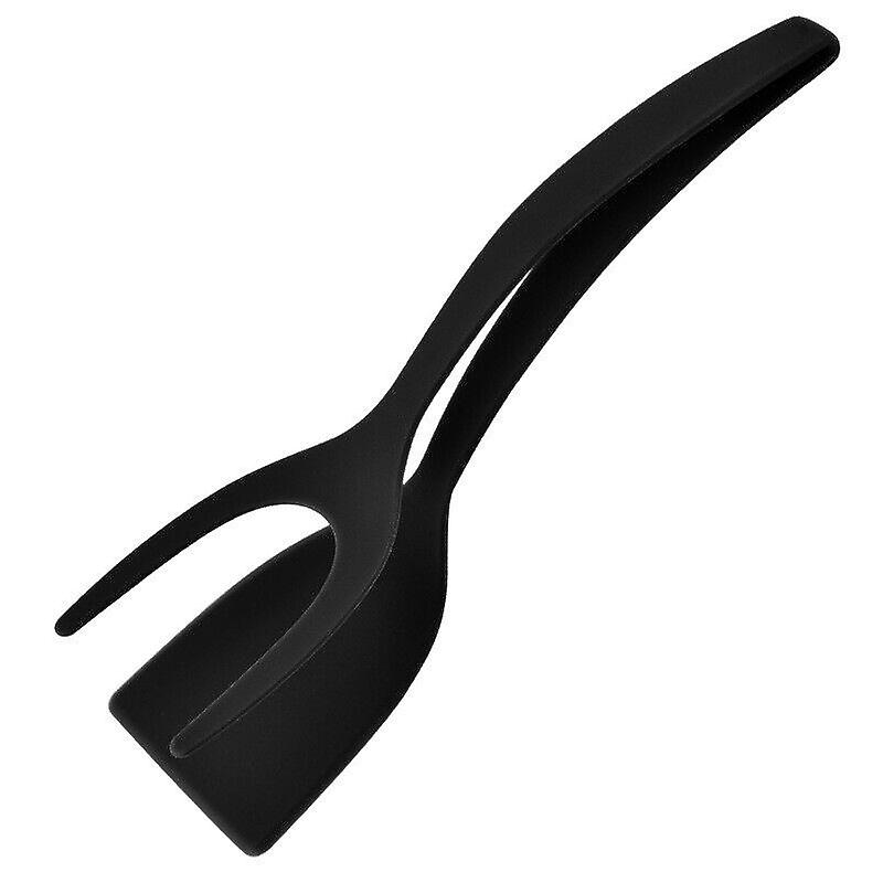 2 in 1 Silicone Grip and Flip Tongs Spatula Kitchen Cooking Turner for Fried Egg
