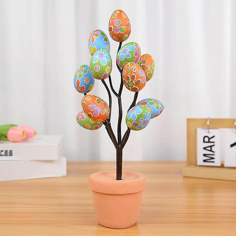 الملونة عيد الفصح البيض شجرة فرع DIY اللوحة رغوة الأرنب البيض 2024 عيد الفصح الديكور للمنزل الاطفال هدية حزب وهمية زهرة النباتات