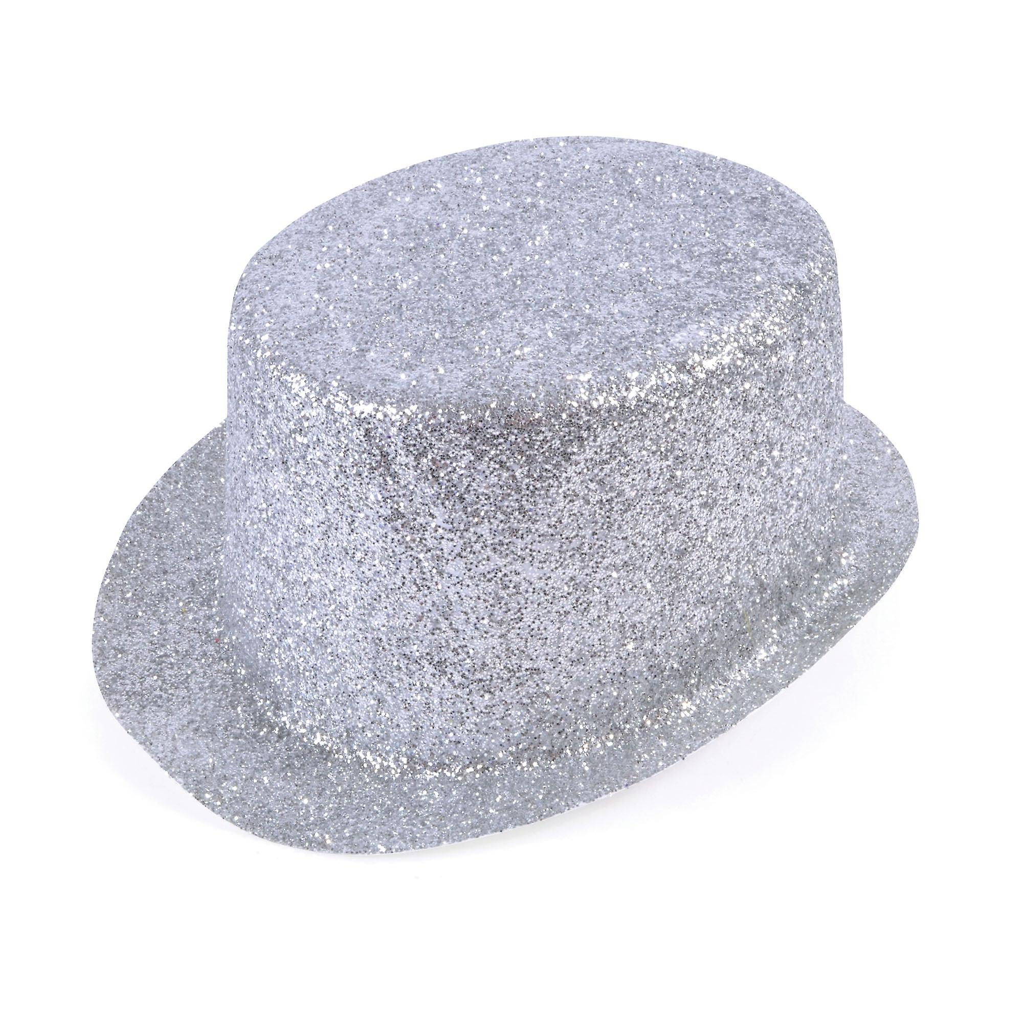 Glitter Silver Toppers Plastic Hats Unisex Bh081
