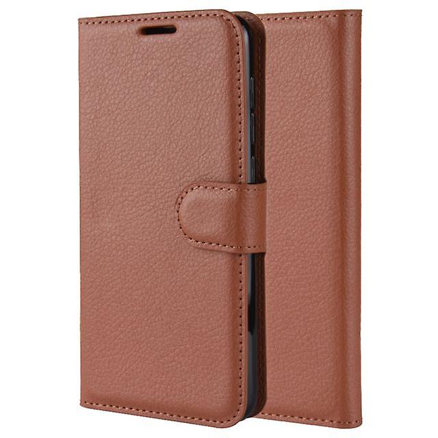 Huawei Honor 8A Folding Leather Shell Case - Brown