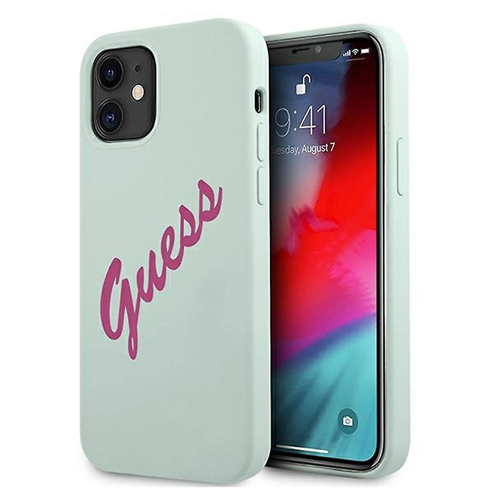 Guess Script Vintage Apple iPhone 12 Mini Fuchsia Blue Hard Case Cover Case Case