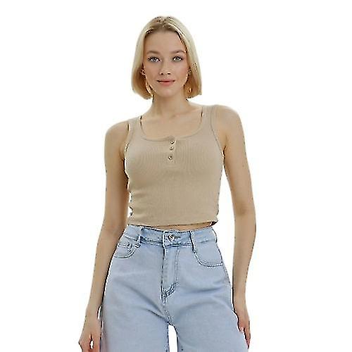 Lookus Womens/Ladies Mercan Button Crop Top
