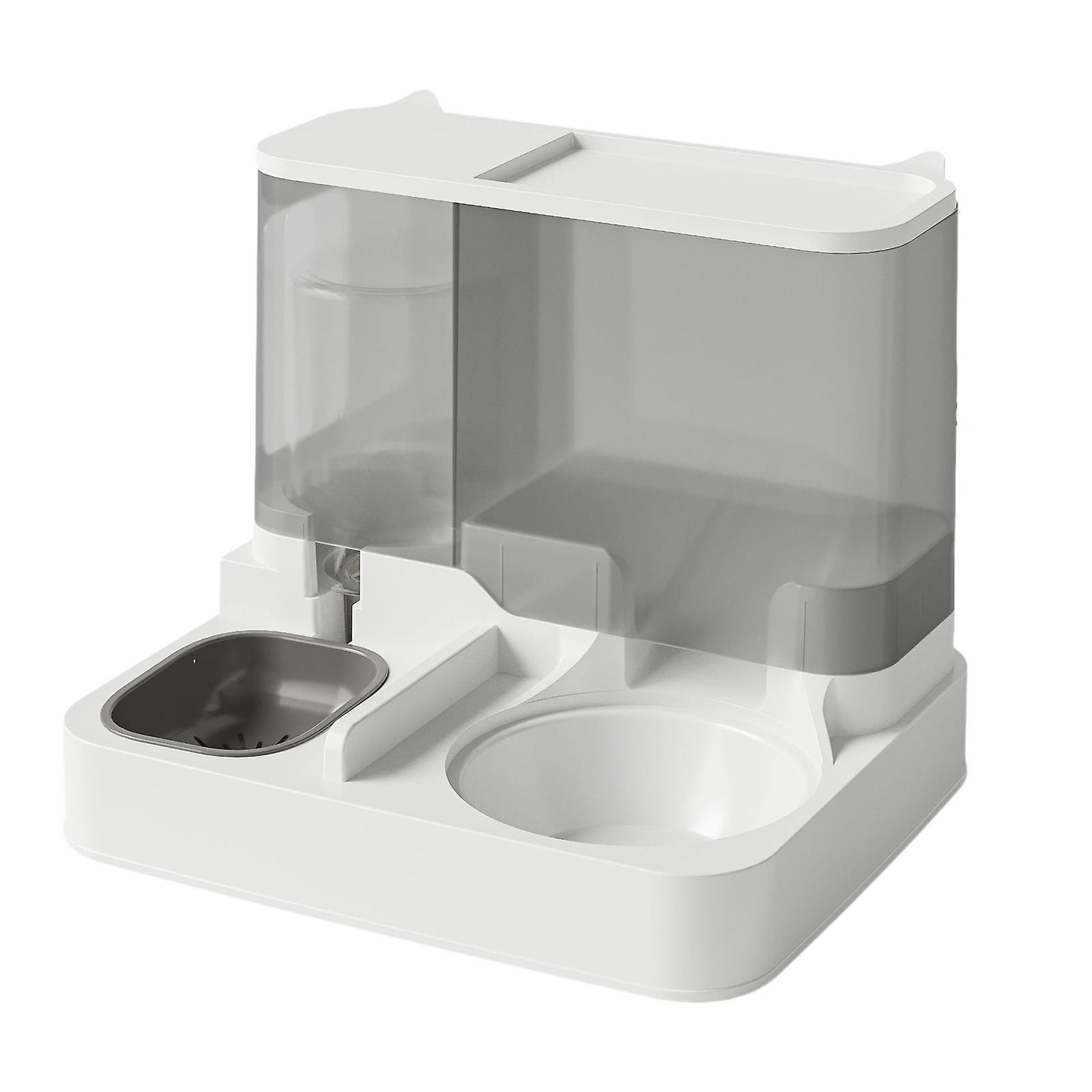 2 in 1 Pet Feeder Smooth Edges Detachable Lightweight Dry and Wet Separation grey