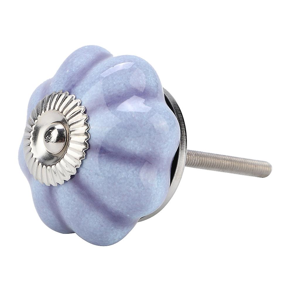 3PCS Ceramic Pumpkins Door Drawer Cupboard Cabinet Pull Handles Knobs(Light Blue)