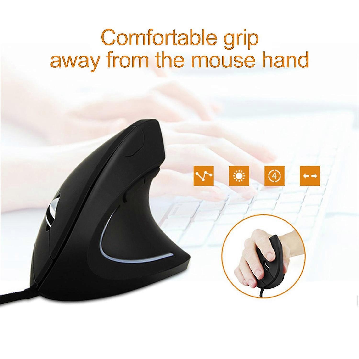 Right Hand Ergonomic LED USB Wired Optical Wrist Mouse for PC Computer