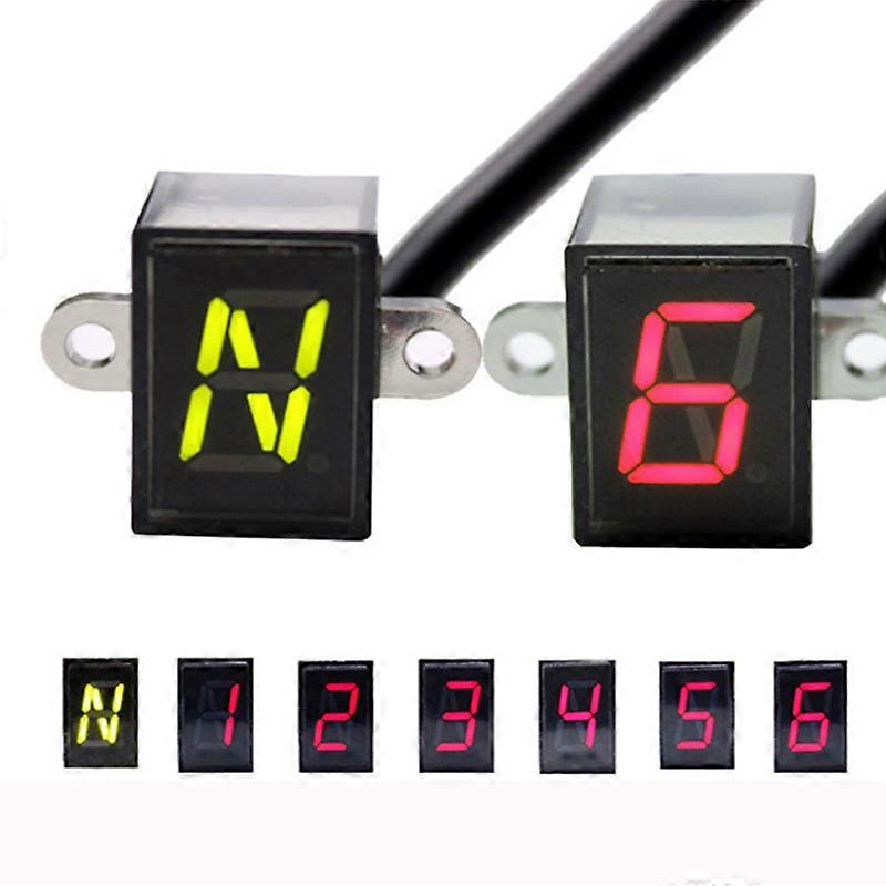 Motorcycle Speedometer Universal Waterproof 5 6 Gears Indicator Plug & Play Red Led Display Sensor Shift Lever Sensor Tricycle