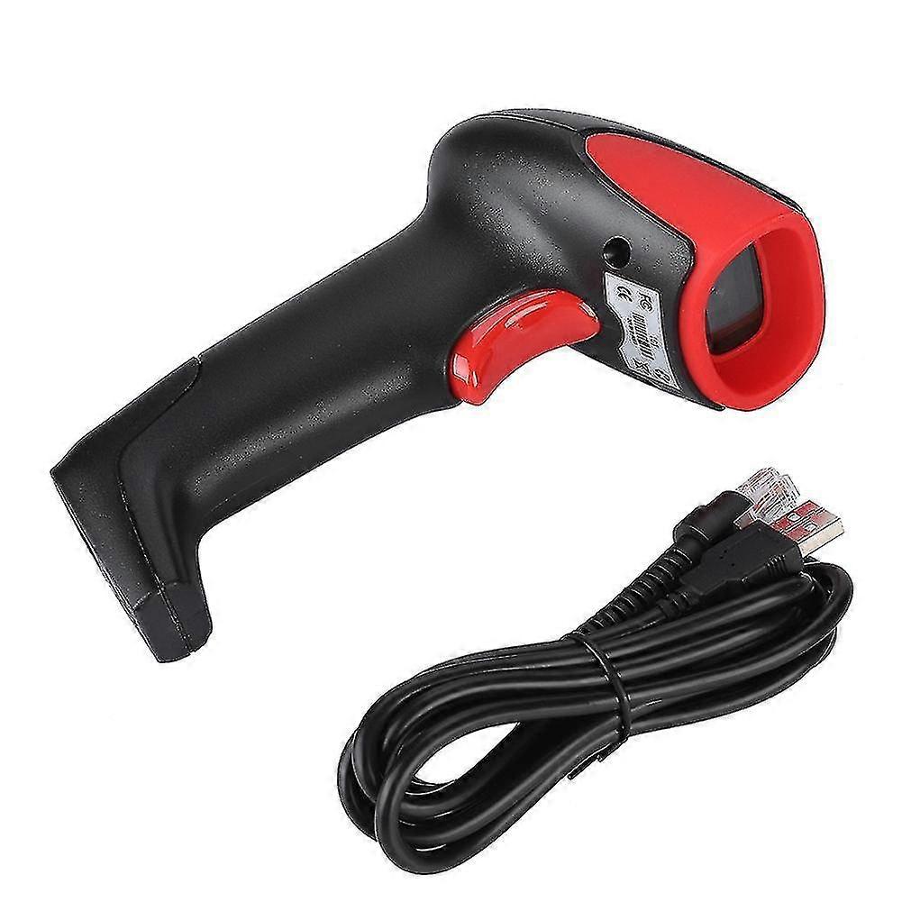 Wired handheld usb bar qr code scanner 2d barcode reader scanning gun scanner black+red