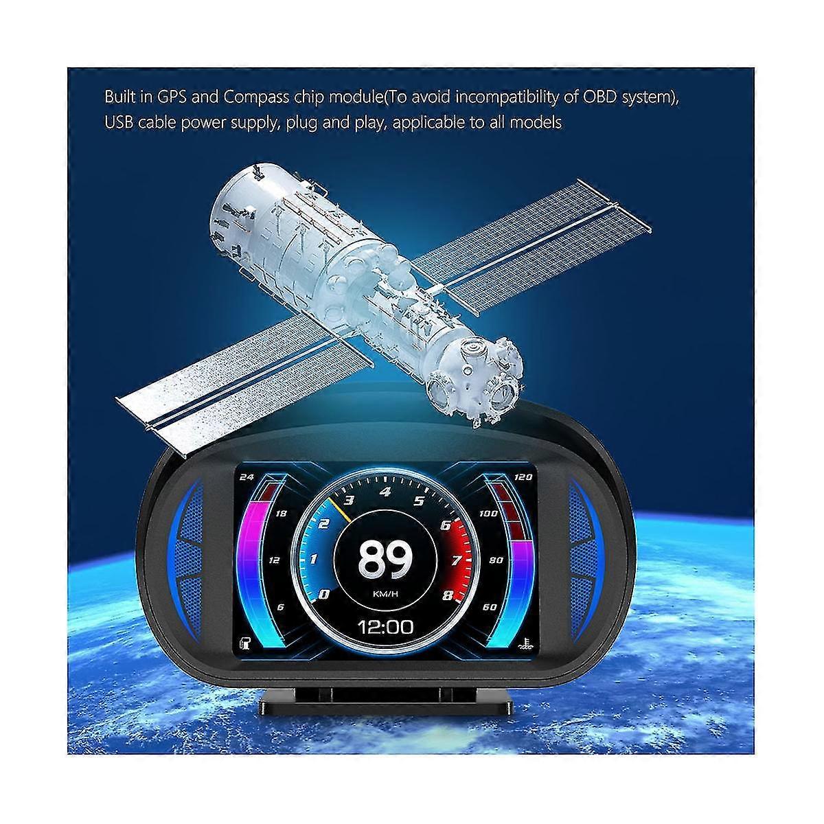 Hud Obd2 Gps Head-up Display Speedometer Speedometer Slope Meter Function Meter Auto Supplies