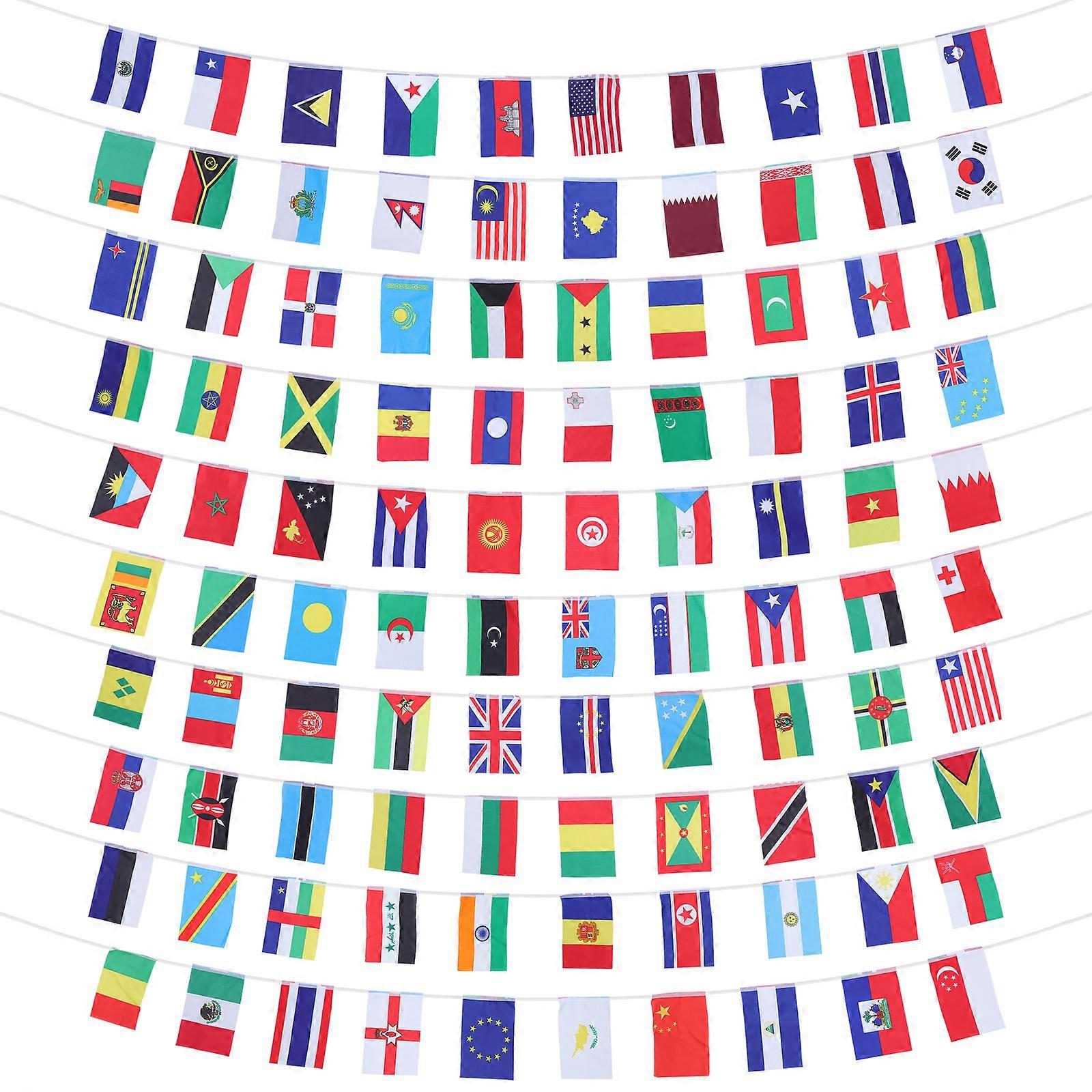 1 Set Banner Flag National String Flag Banner 100 Countries Banner Pendant