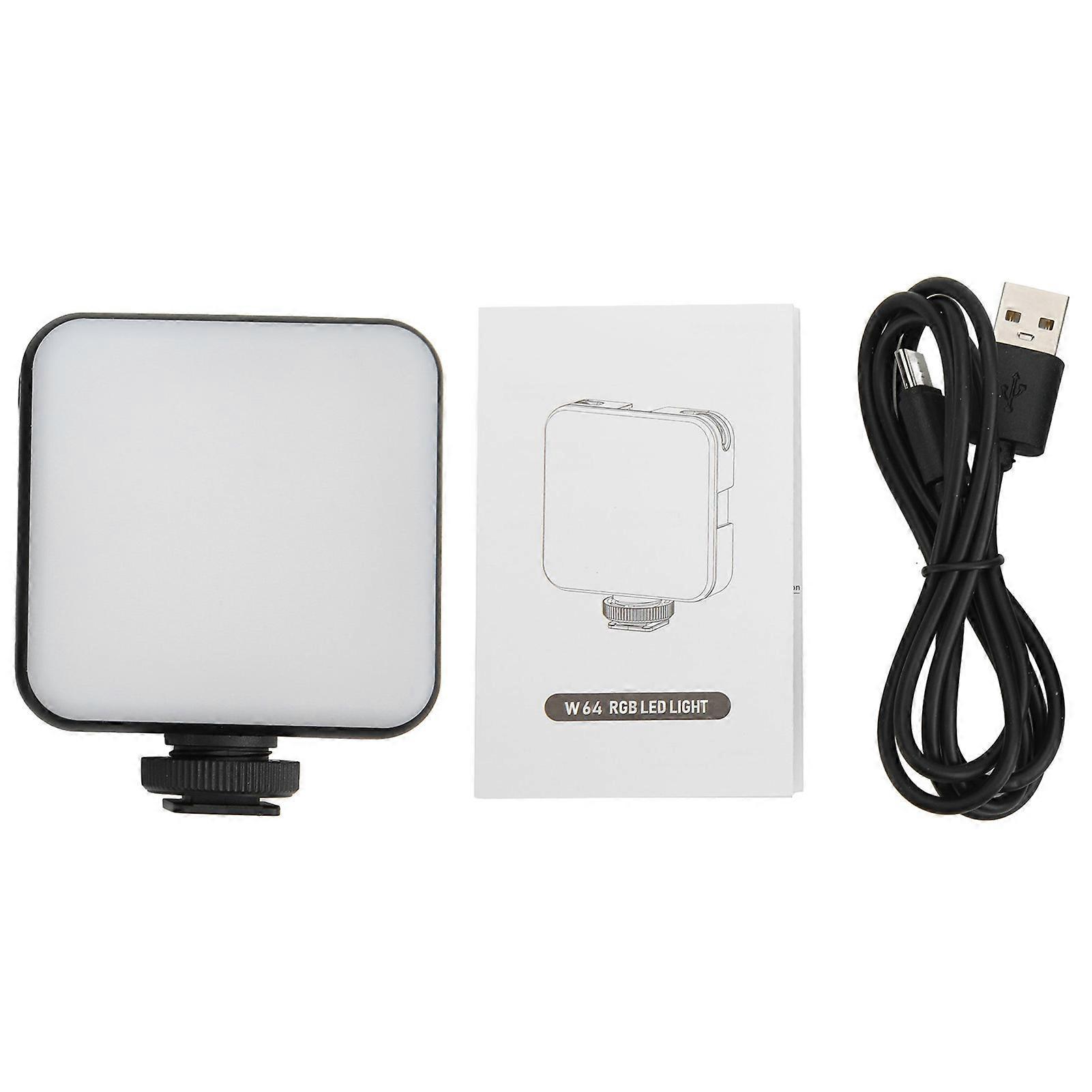 W64 RGB LED Fill Light Multiple Light Effects Modes Pocket Mini LED Camera Light for Photography Video Conferencing