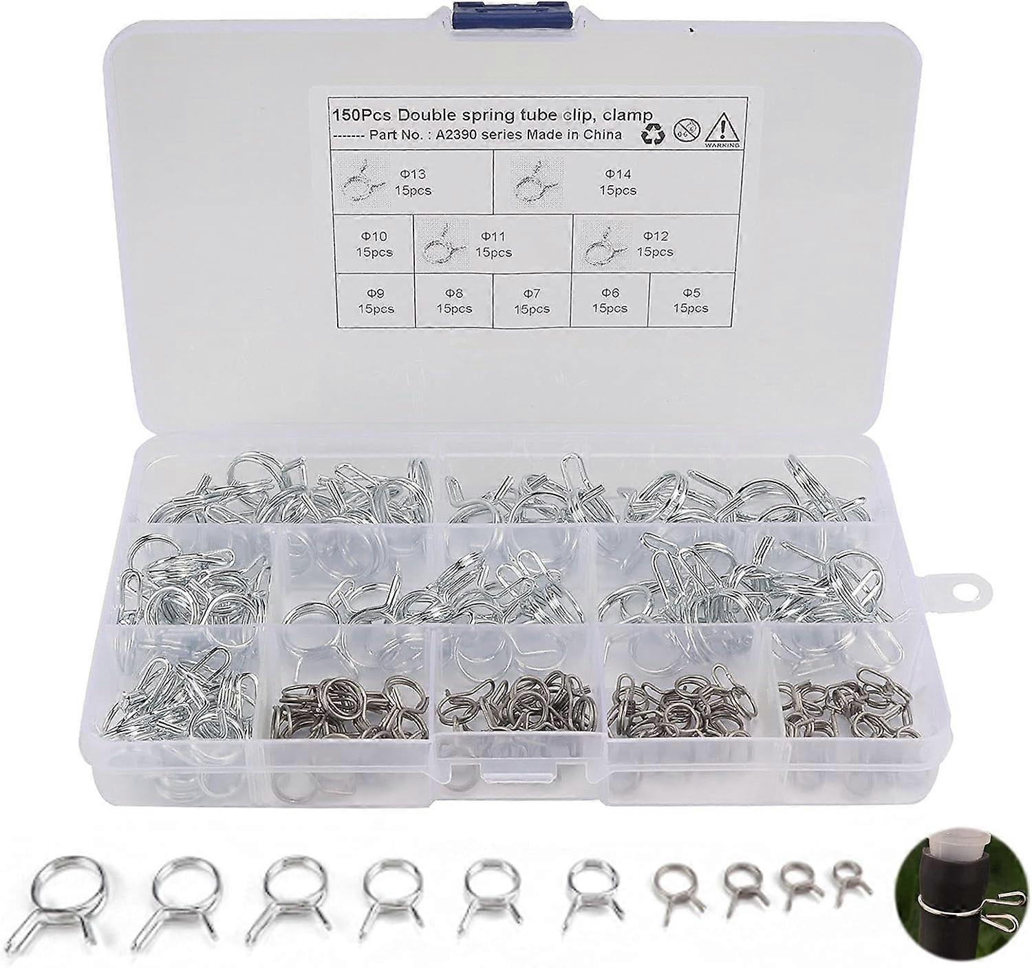 One set-hose clamp-150 pieces in a box/5-14 double-wire spring pipe clamp