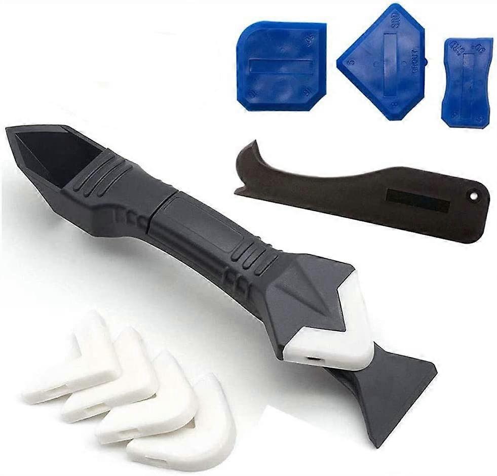 9 PCS.Silicone Remover,Silicone Rubber Grout Scraper Tool,Multifunctional Silicone Scraper Set,Floor Tile Silicone Removal Tool