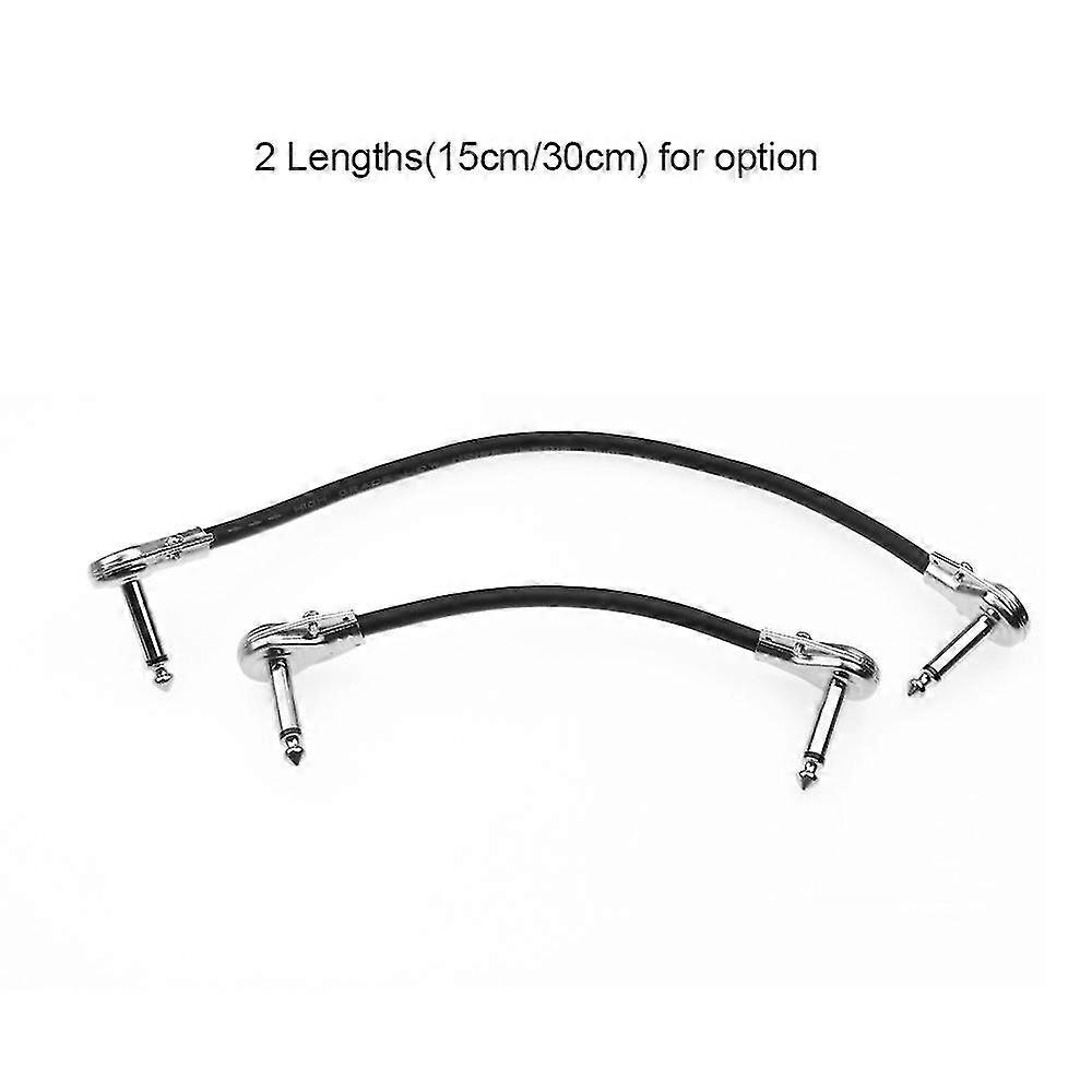 Guitar Effect Pedal Cable Wire Flat Patch Cable Cord 6.35mm Right Angle Pancake Design 15cm