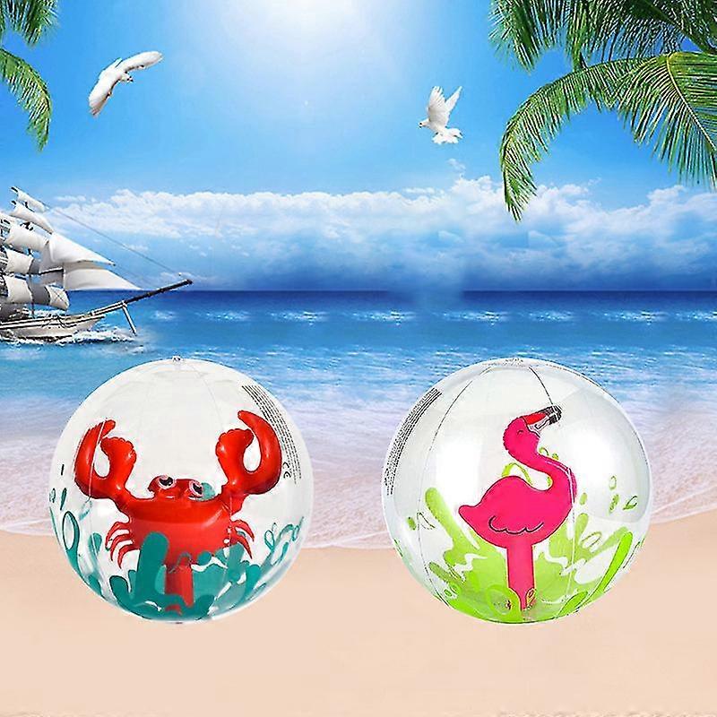 Inflatable Beach Balls Set , 3d Crab Flamingo Clear Sports Beach Balls Inflatable Panel Beach Ball 3d Beach Balls Toys For Hawaii Summer Beach Pool