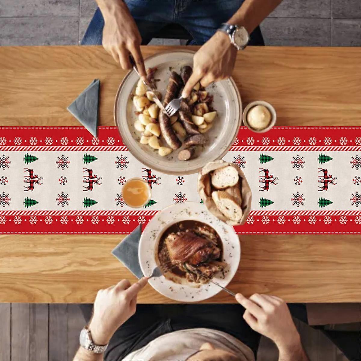 Christmas table flag Home decor fabric printed placemat encrypted linen table insulated table flag