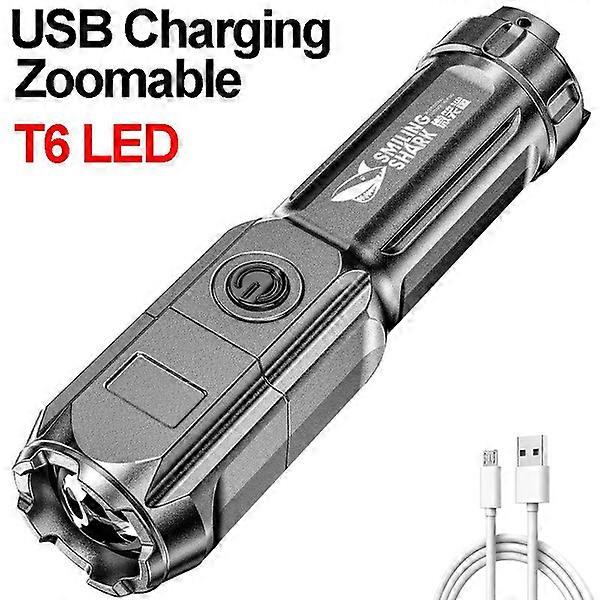 ABS Strong Light Focusing Led Flashlight Rechargeable Torch