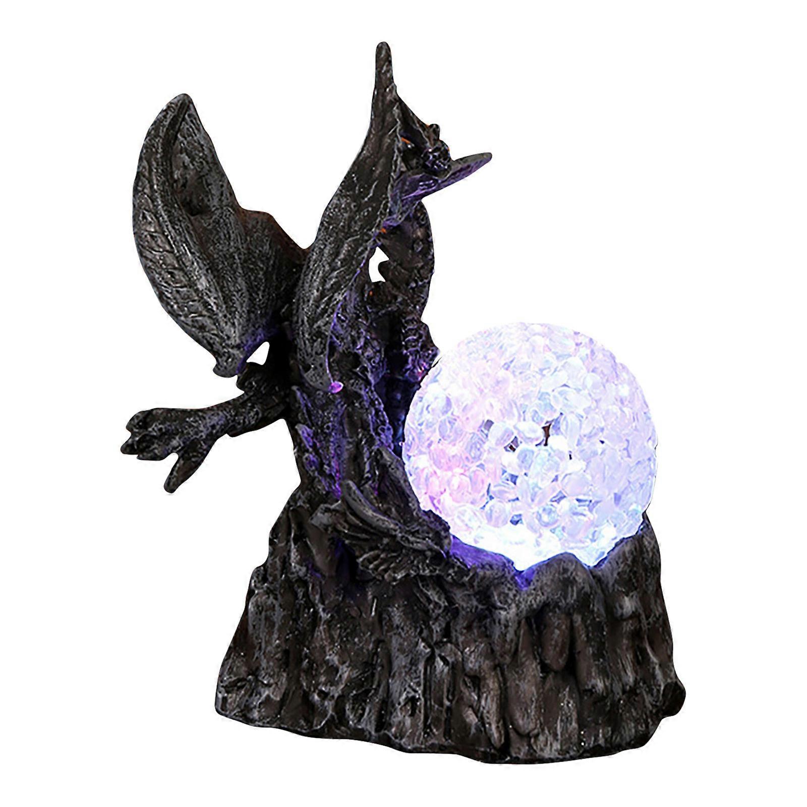 Desktop Dragon Decoration, Sparkling Luminous Artificial Crystal Ball Statue