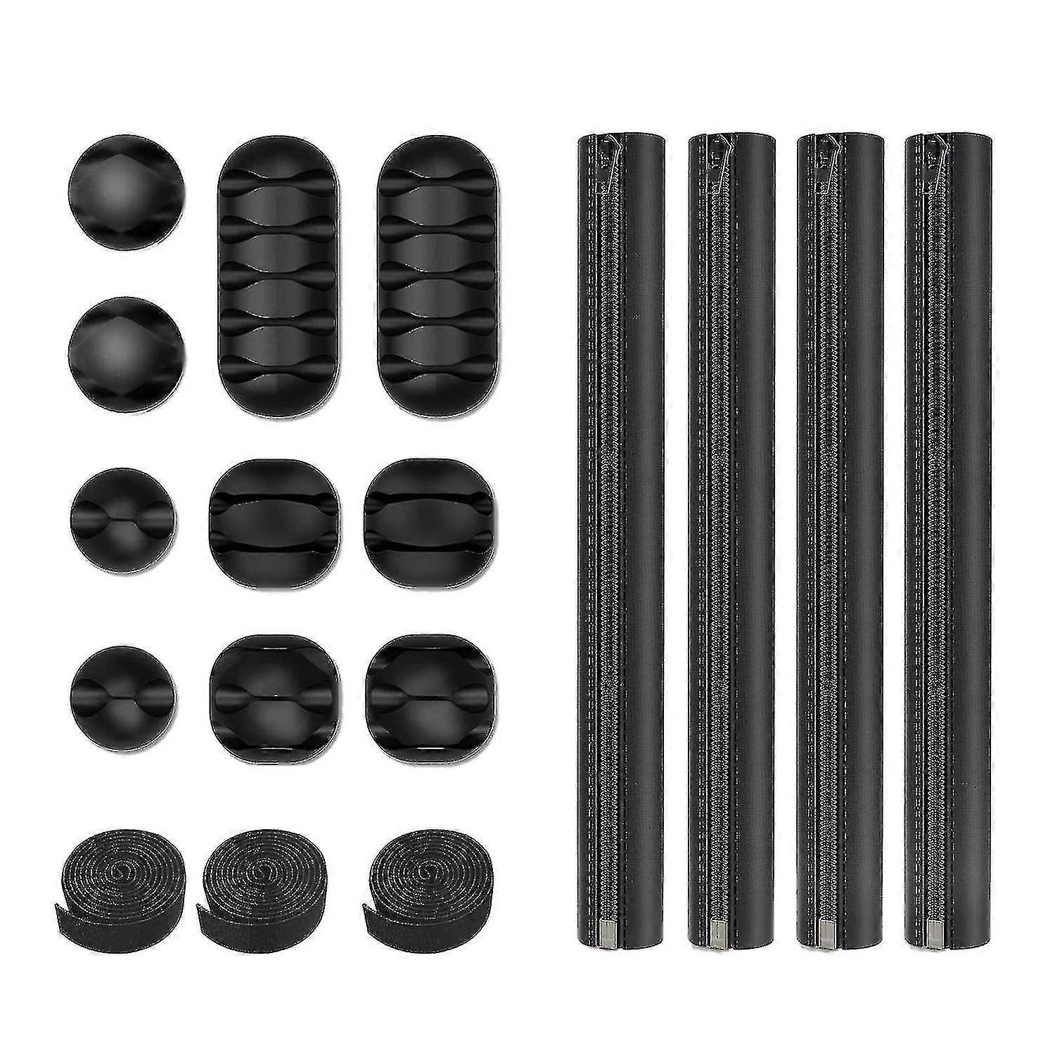 Compatible Withcompatible With17pcs Cable Management Organizer Set With Zipper Cable Ties Cord