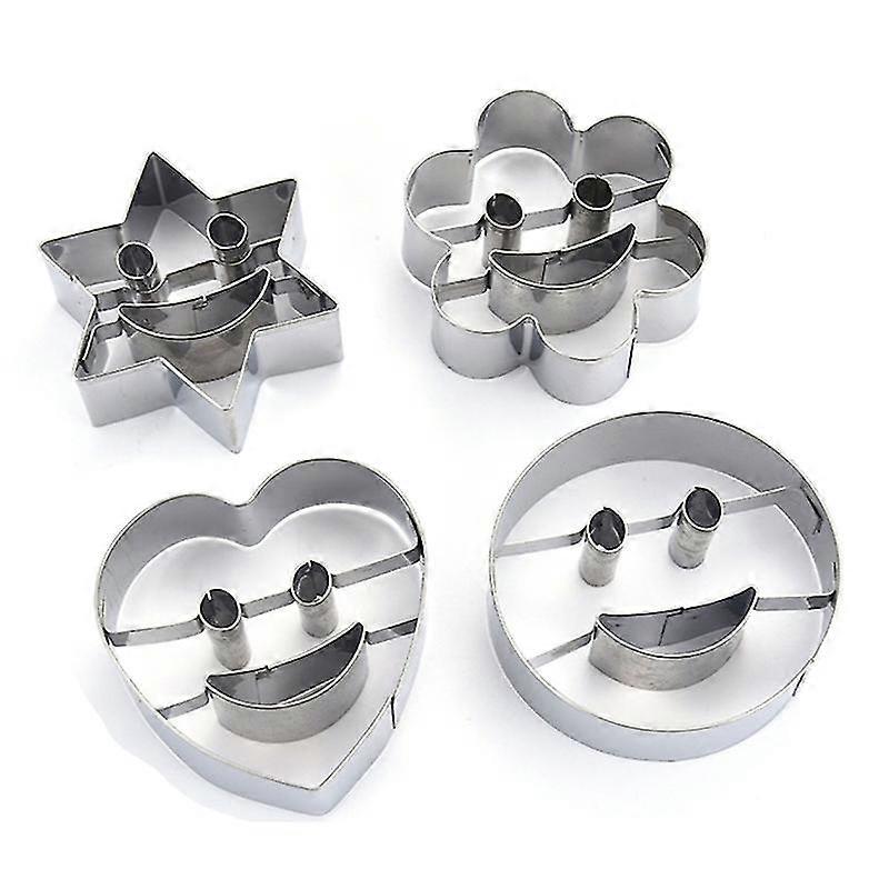 Pastry Tools Cookie Cutter Stainless Steel Shape Of Smiley Theme 4pcs Durable