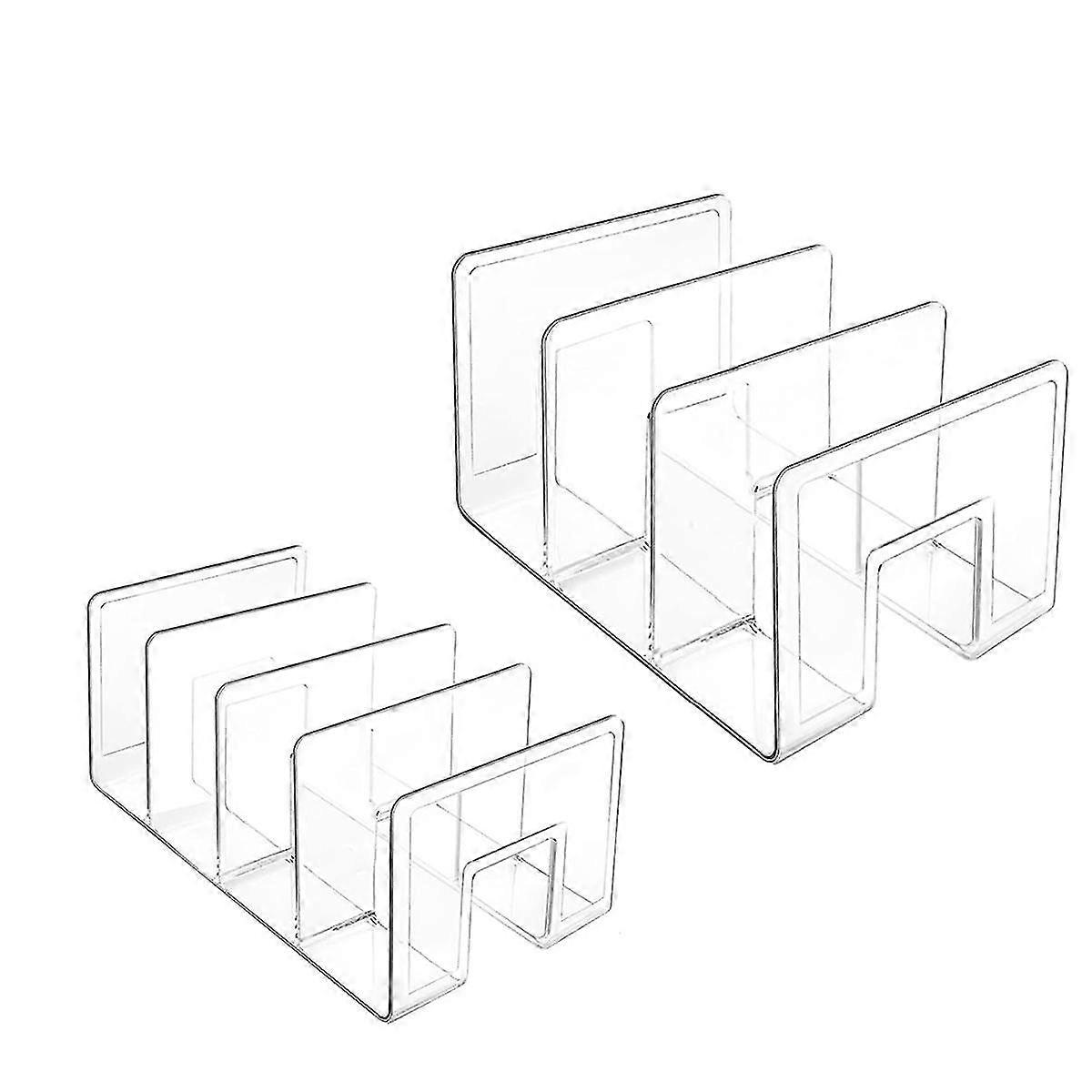 منظم محفظة للخزانة ، منظمات تخزين محفظة أكريليك شفافة ، 2 قطعة حامل مقسم بحجم مختلف ، رف محفظة