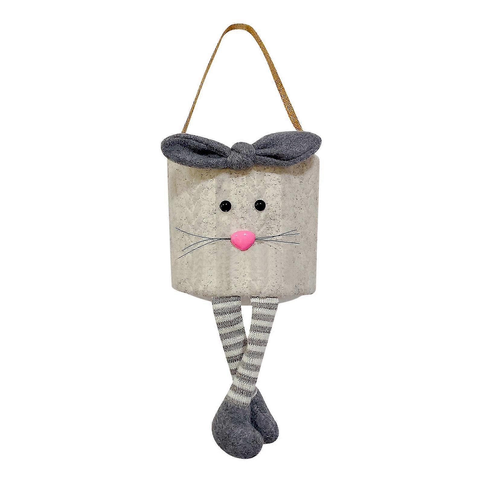 Easter Eggs Basket Ornament Rabbit Bow Storage Basket Tote Bucket