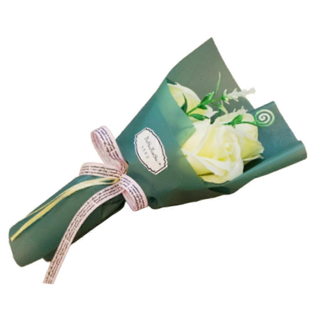 3 Heads Artificial Rose Bouquet Hand Holding Soap Flower Valentine Day Gift KAESI