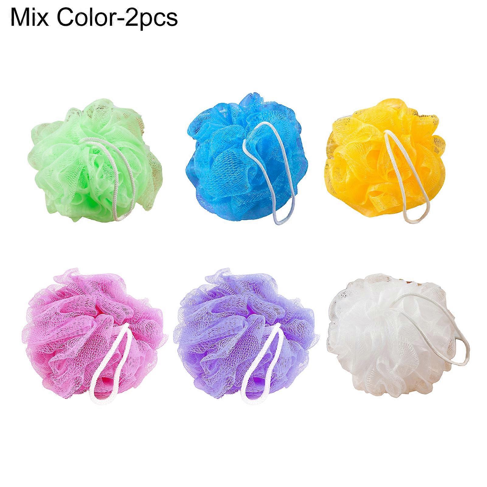 2Pcs Practical Rich Foam Bath Ball Elastic Quick Dry Nylon Shower Ball for Home