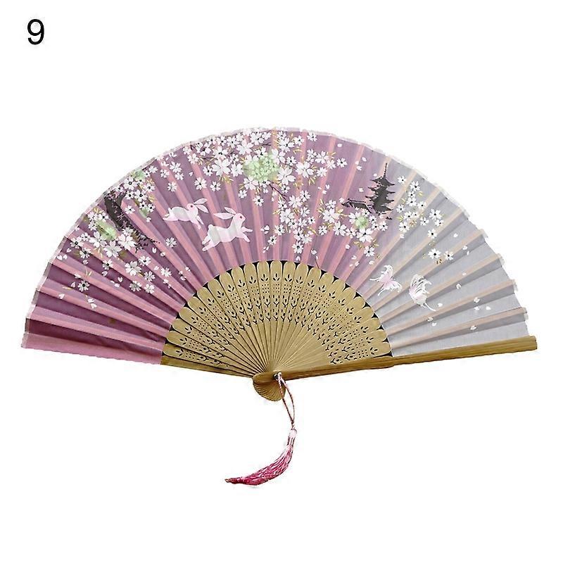 Decorative Wood Folding Hand Fan No Burr Chinese Style Folding Fan for Festival