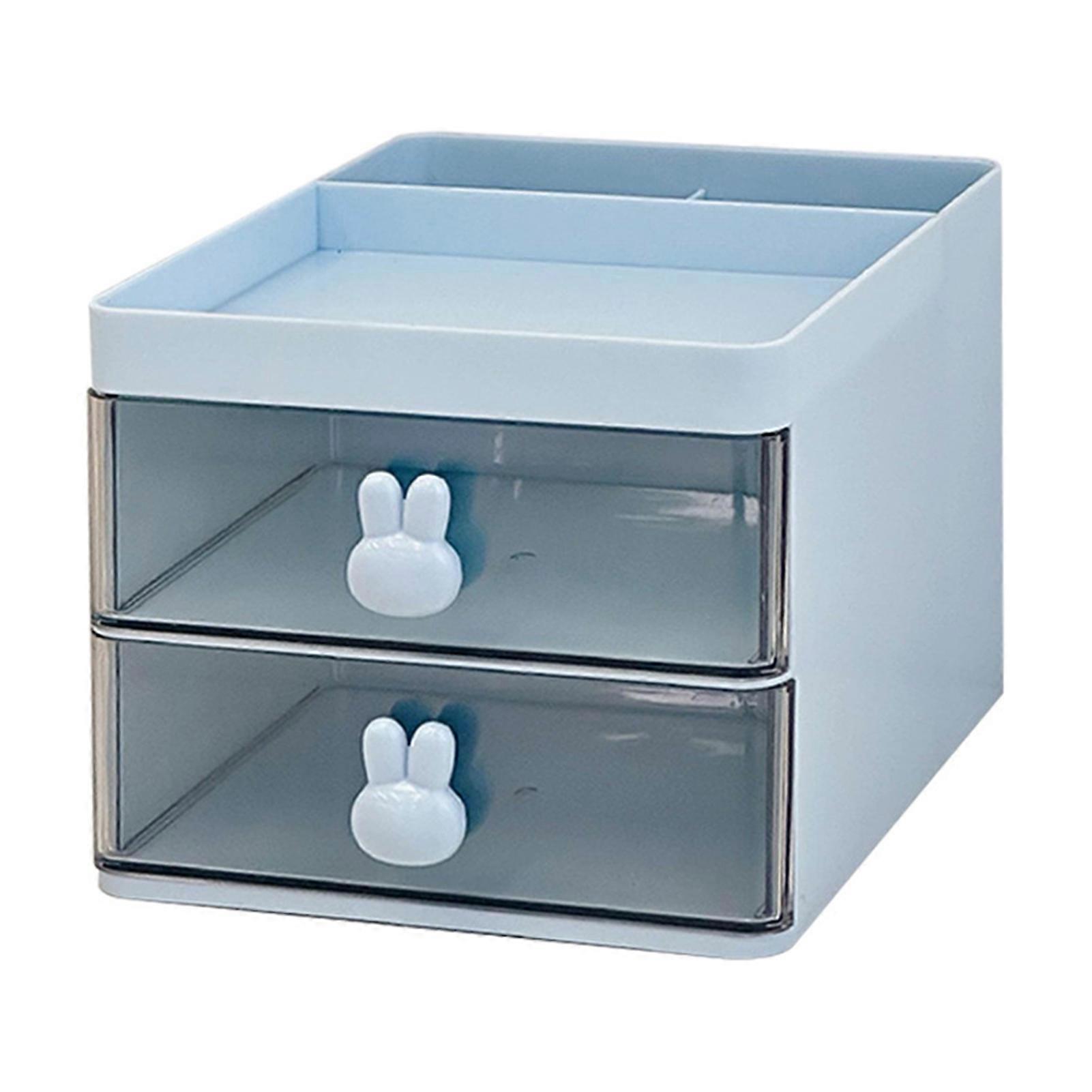 Desktop Storage Box Transparent Visible High Capacity Multi-compartments Wide Application Storage Multi-functions Desktop Makeup Drawer Organizer for 