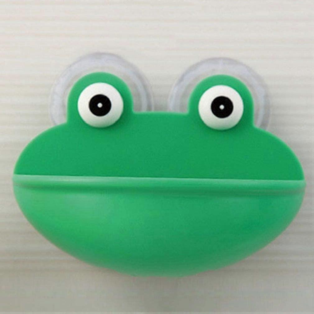Frog Shaped Suction Cup Soap Dish for Kids Bath