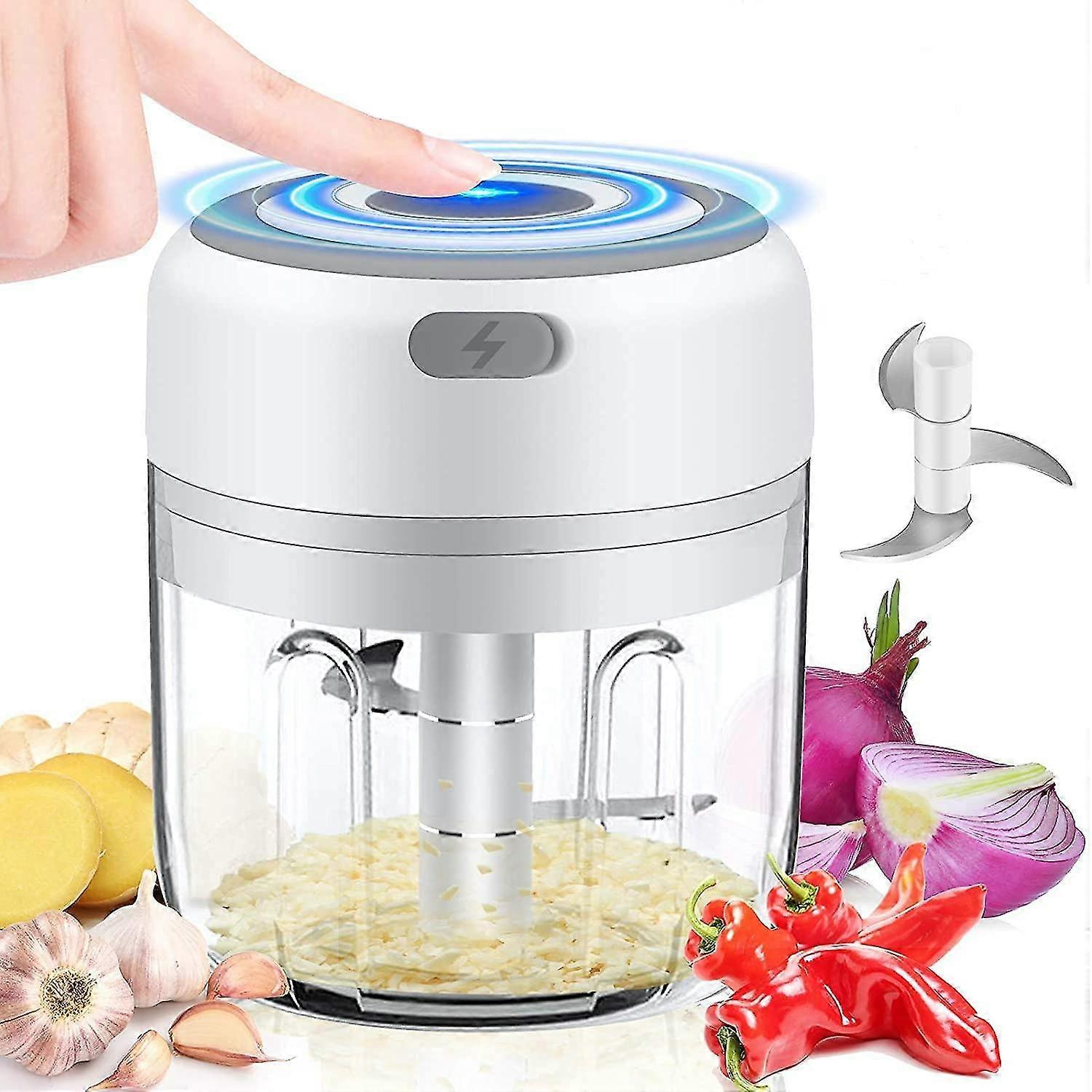 Electric Chopper Garlic Onion Cutter Fruit Meat Multi Chopper With Usb Charging 250ml