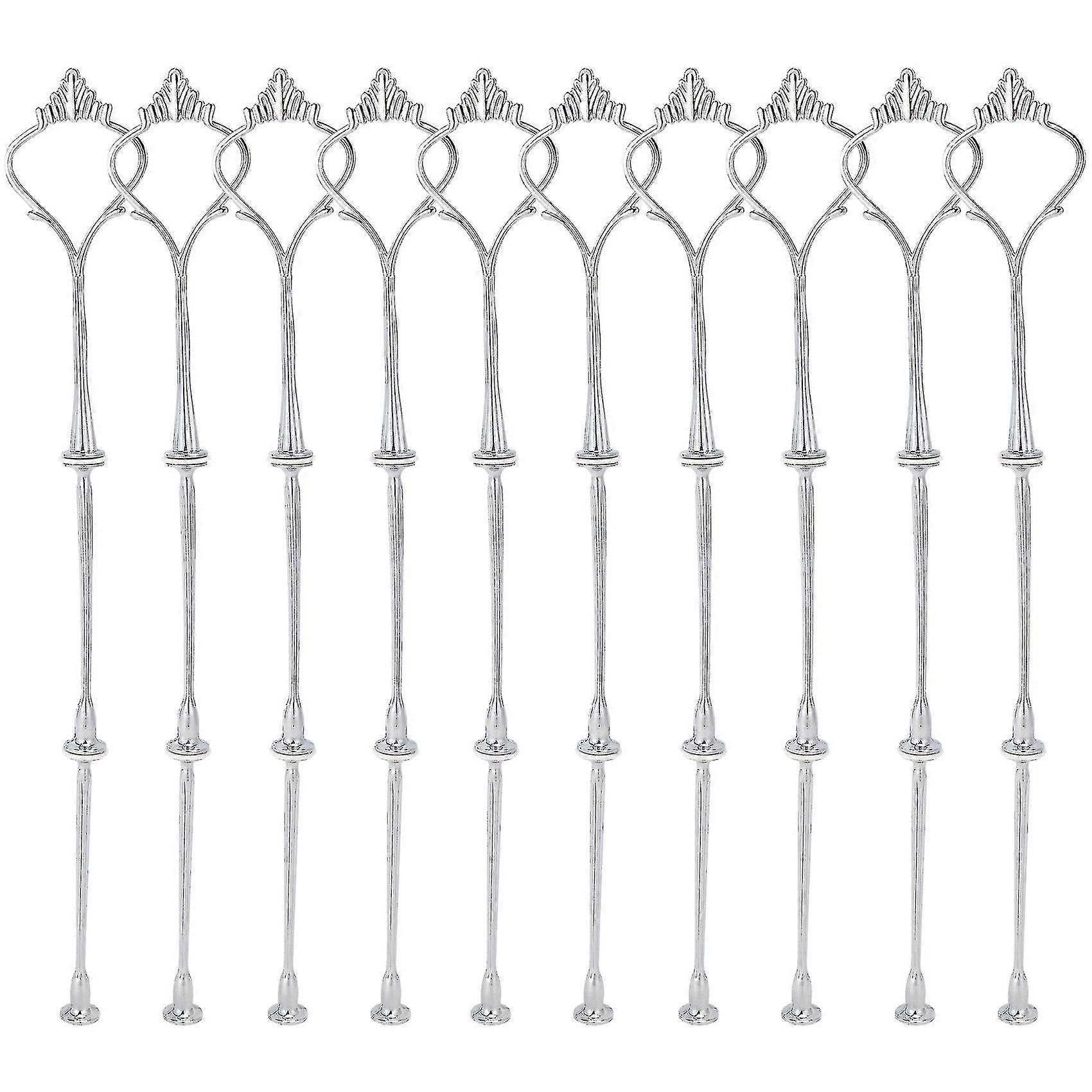 10 X Set 2 O 3 Livelli Piastra Torta Stand Accessori Piastra Argento Stand G