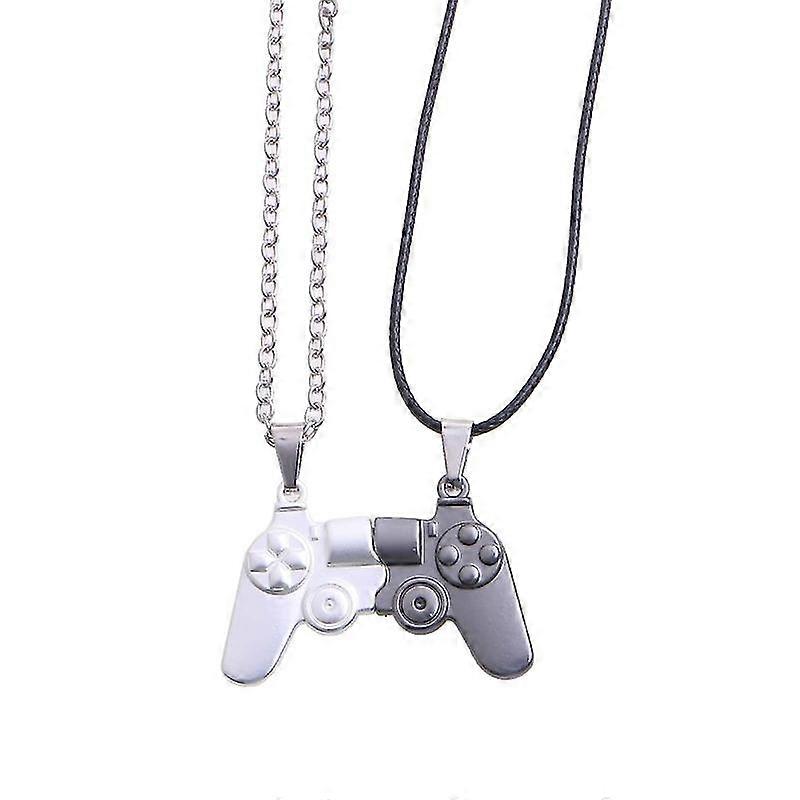 2 Pcs/Set Couple Bff Matching Magnet Necklaces Game Controller With Pendant