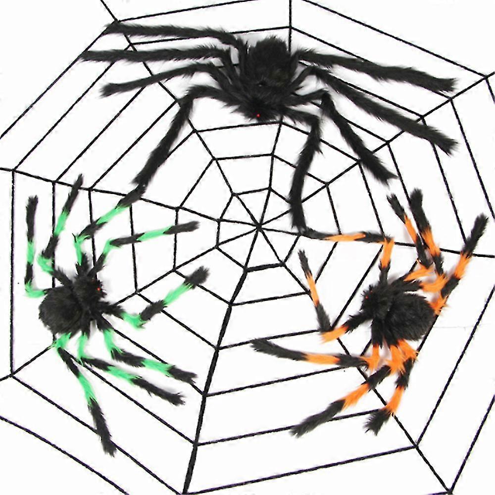 Spider Web Halloween Spider Party Decoration Props Spider Web Secret Room Tricky Simulation Plush Spider