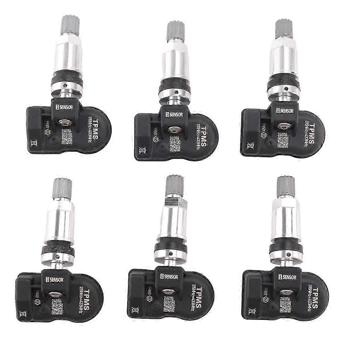 6 Stück programmierbarer TPMS-Sensor 433 MHz 315 MHz Reifendrucksensor Universal 2 in 1 für MX-Sensor-Überwachungssystem