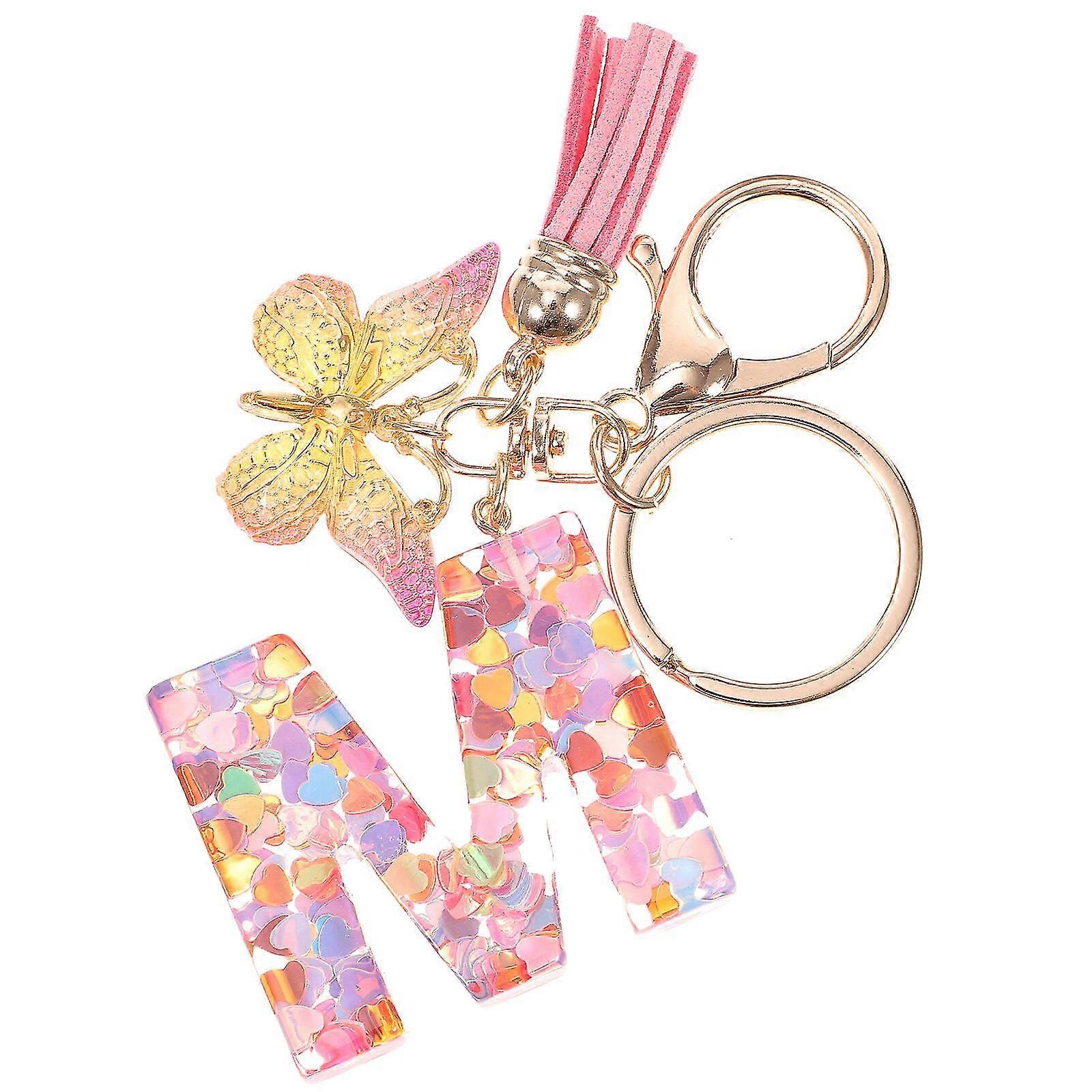 Tassel Keychain Abc Keychain Animal Keychain Letter Keychain Charms 2023 New Year Gifts Letter Key Ring Couple Key Chain