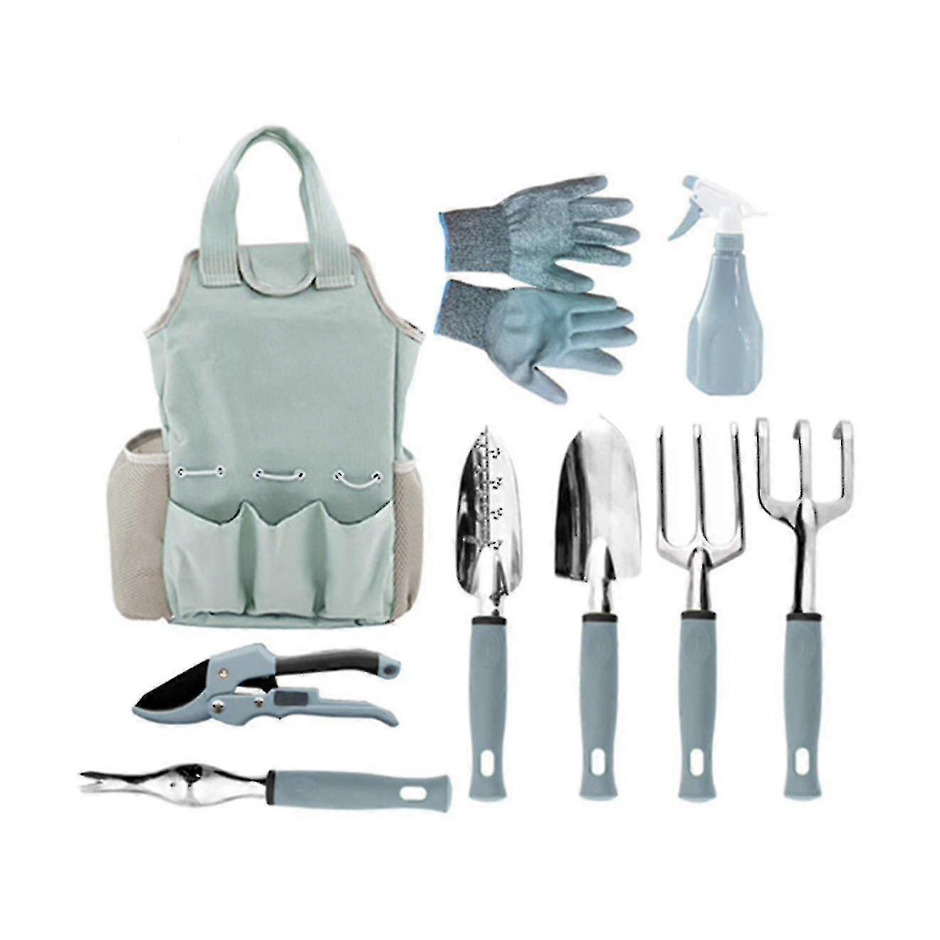 9pcs Set di attrezzi da giardino Combinazione di giardinaggio Set di attrezzi da giardino con borsa degli attrezzi